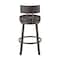 Armen Living Dalza Swivel Bar Stool in Mocha Finish with Brown Faux Leather 840254333598 - alternate 8